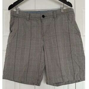 Columbia Mens Omni-Shade Plaid Shorts Grey White 36w 10L Hiking Outdoor Casual
